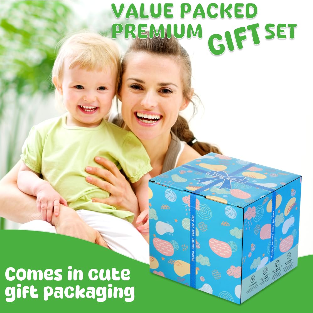 8-in-1 Montessori Wooden Activity Cube – Educational Toy with Word Cards – Ages 1+-Windsor Avenue Toys