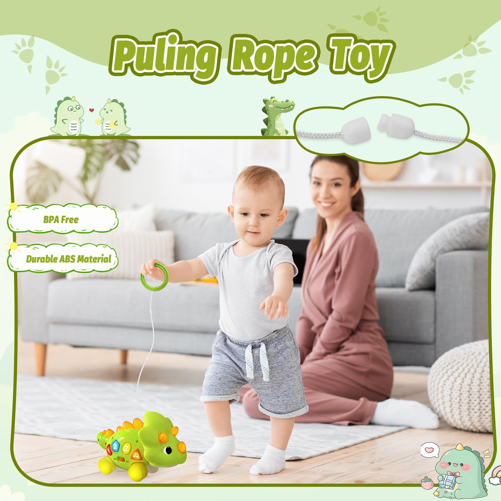 Bilingual Musical Dinosaur Toy – Touch & Go Educational Toy for Toddlers Ages 1–3-Windsor Avenue Toys