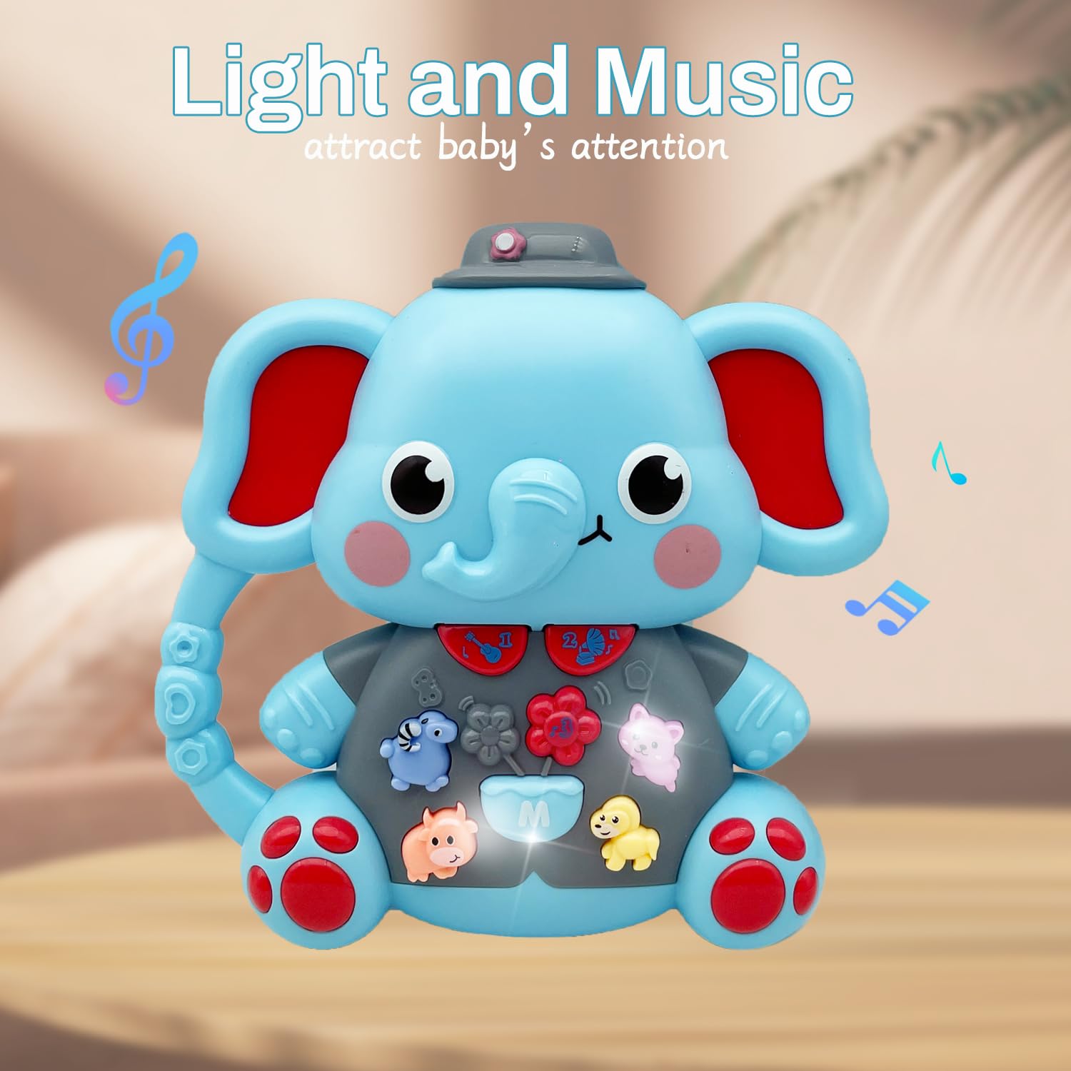 Elephant Musical Toy for Toddlers – Light-Up Piano for Ages 6–36 Months, Educational Gift for 1–3 Year Olds-Windsor Avenue Toys