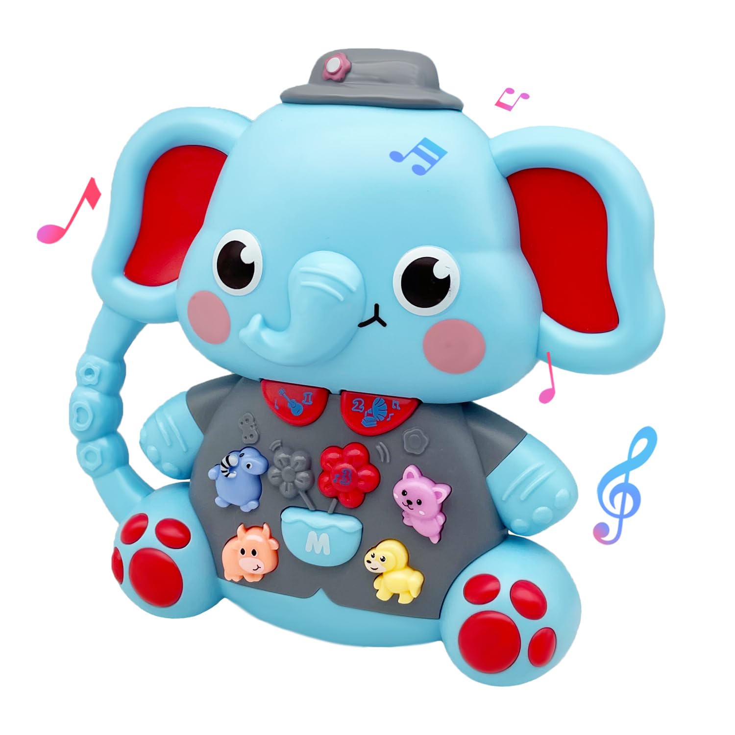 Elephant Musical Toy for Toddlers – Light-Up Piano for Ages 6–36 Months, Educational Gift for 1–3 Year Olds-Windsor Avenue Toys