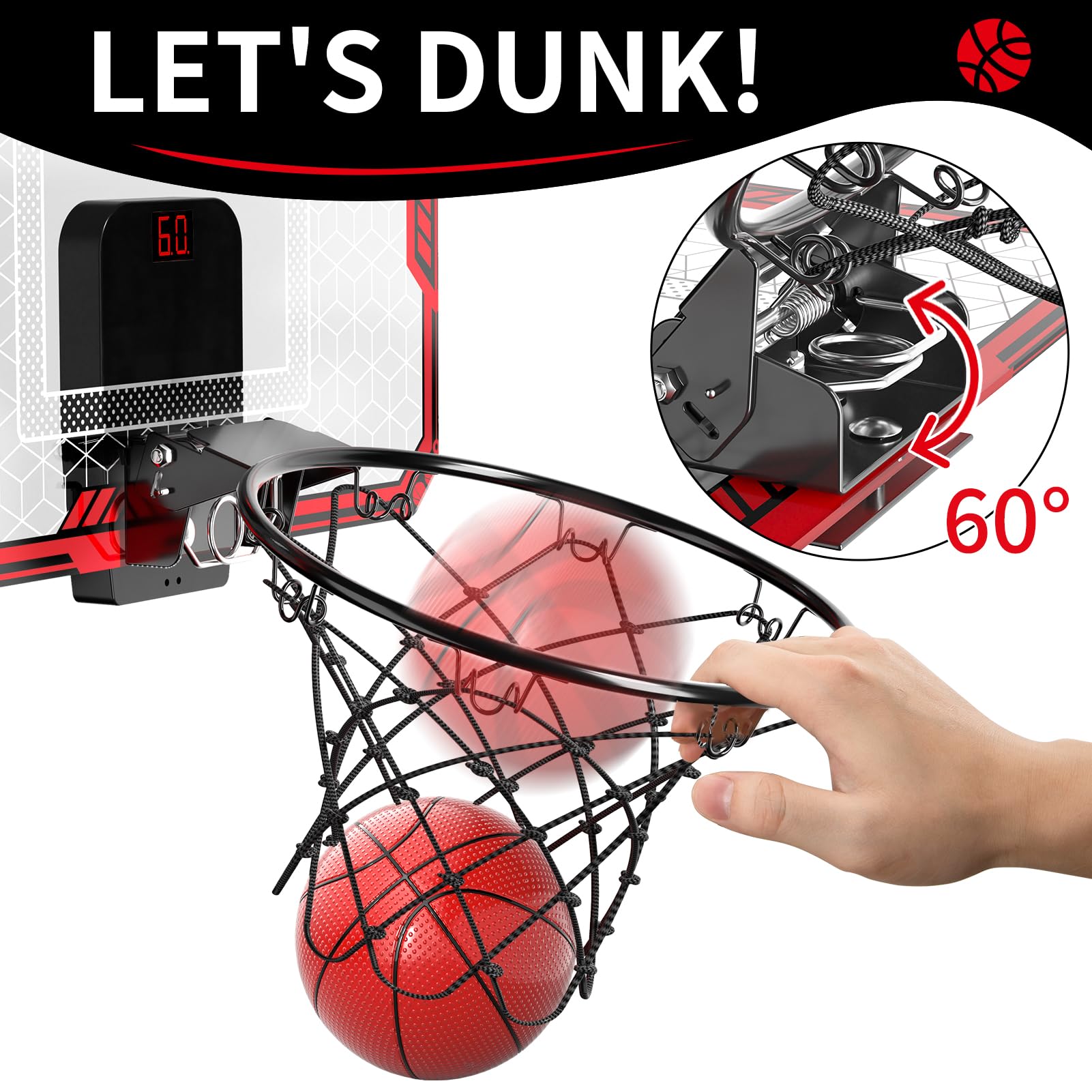 Indoor Basketball Hoop for Kids – Scoreboard & 4 Balls – Ages 3–12-Windsor Avenue Toys