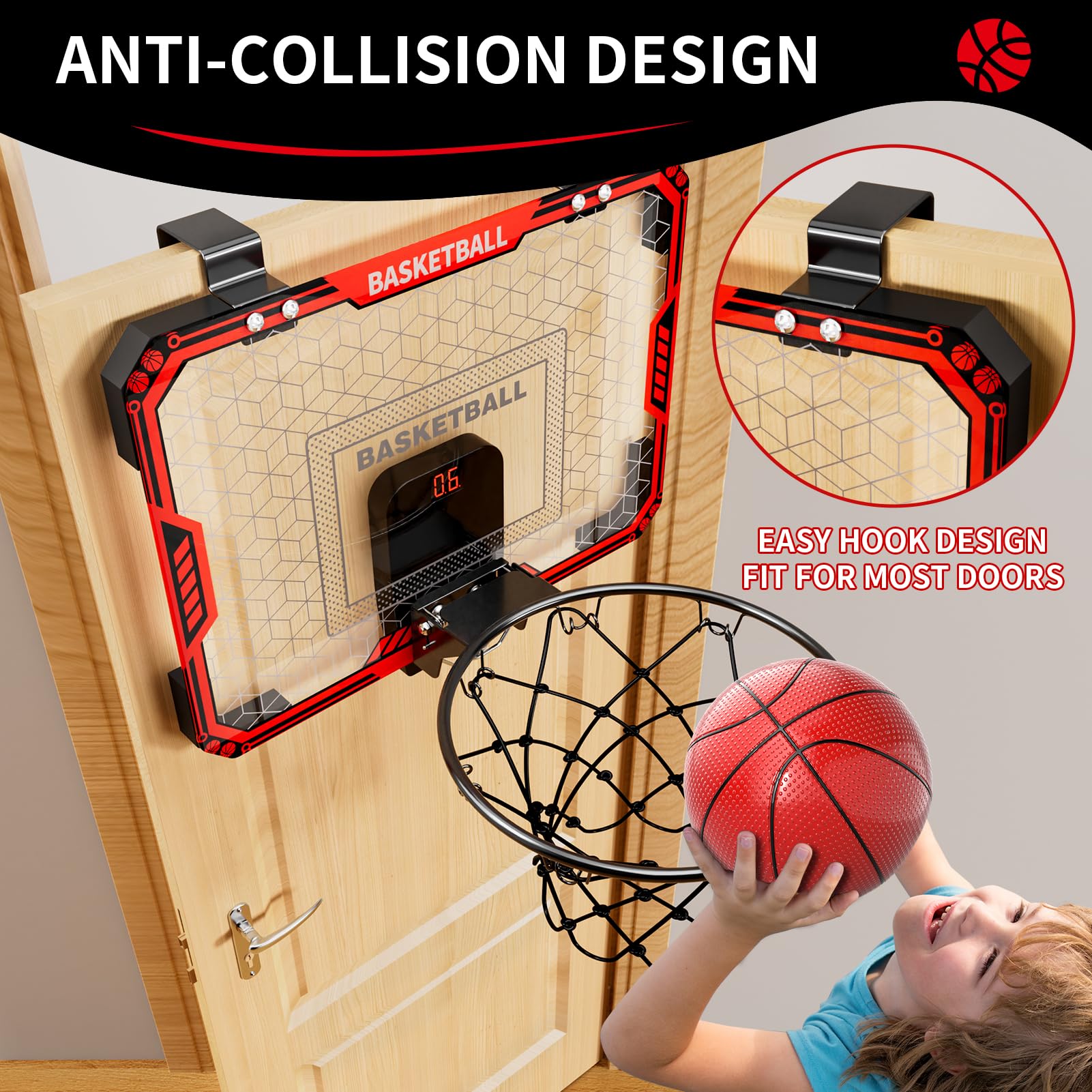 Indoor Basketball Hoop for Kids – Scoreboard & 4 Balls – Ages 3–12-Windsor Avenue Toys