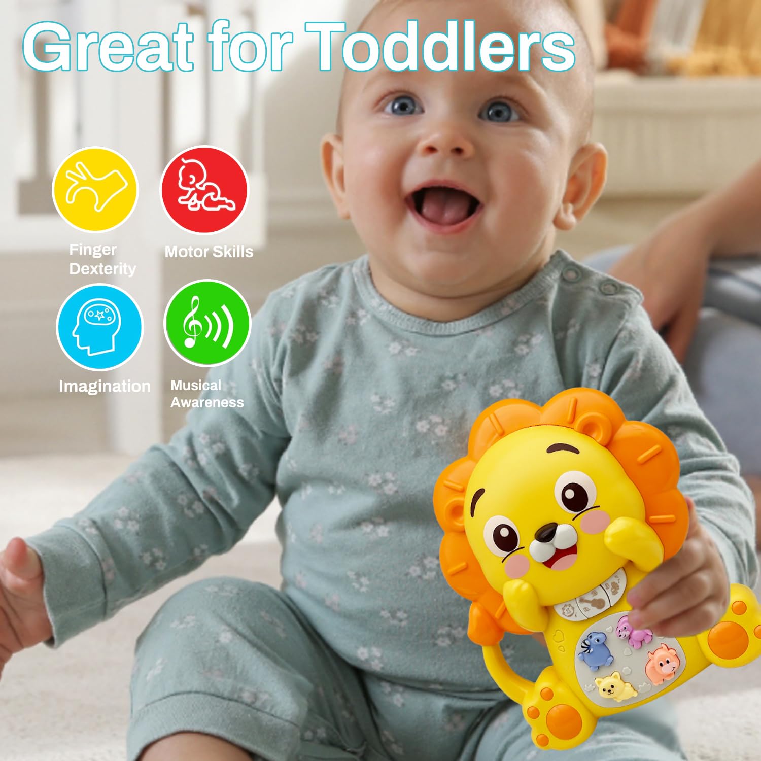 Lion Musical Piano Toy for Toddlers – Light-Up Educational Toy for Ages 6–36 Months-Windsor Avenue Toys