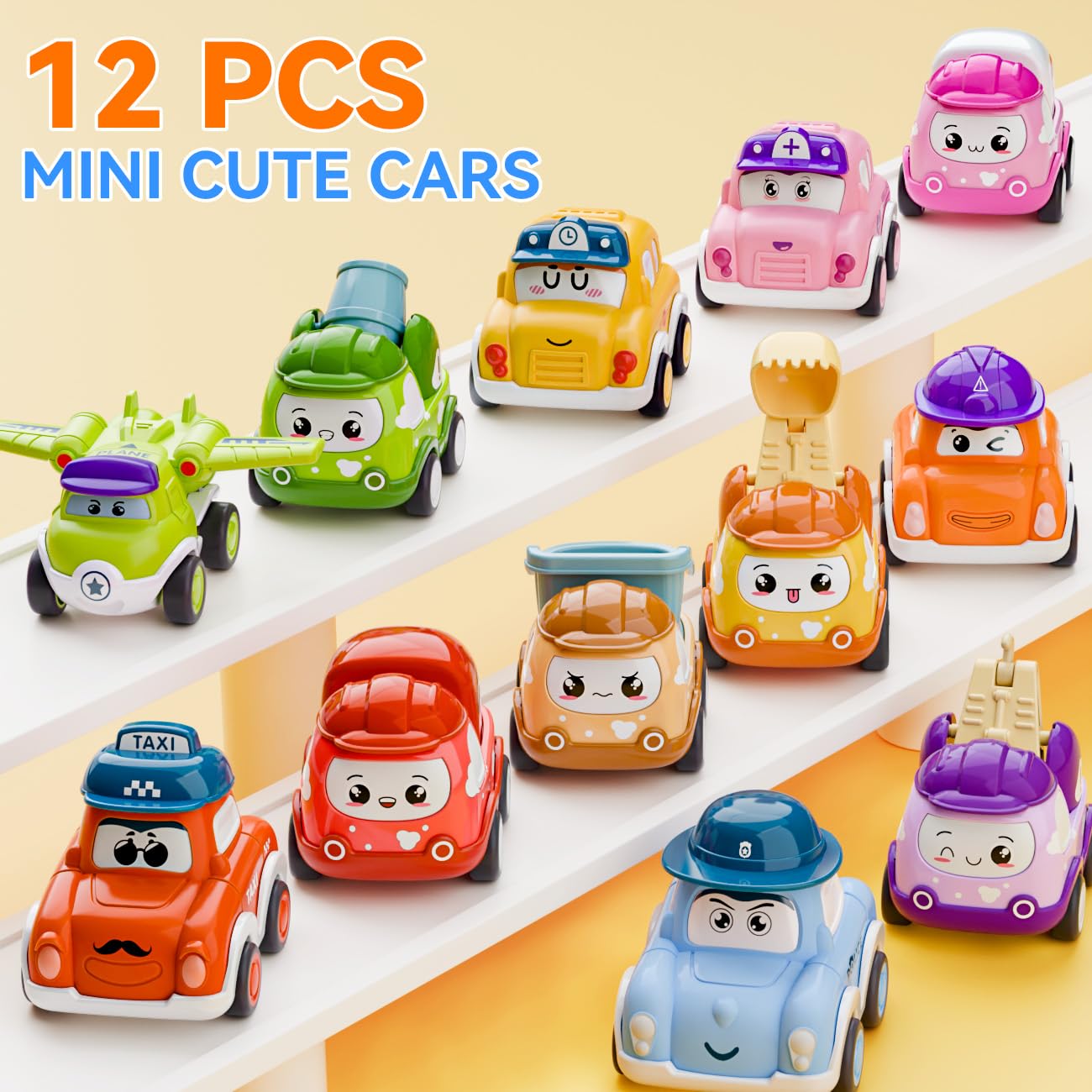 Mini Pull-Back Truck Set with Playmat – 12 Pieces – Ages 1–2-Windsor Avenue Toys