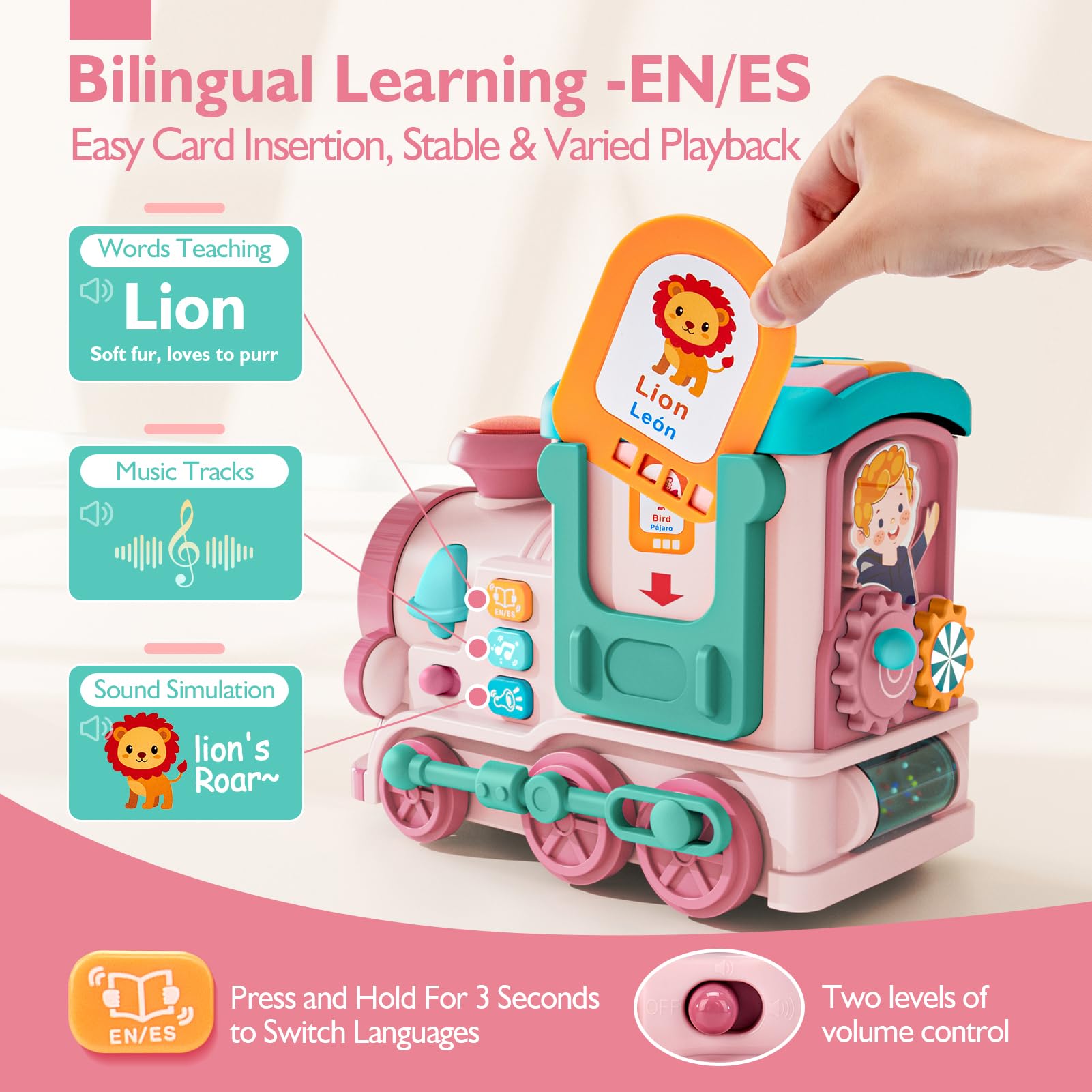 Musical Activity Train Toy with Talking Flash Cards (EN/ES) – Educational Toddler Gift – Ages 1–2-Windsor Avenue Toys