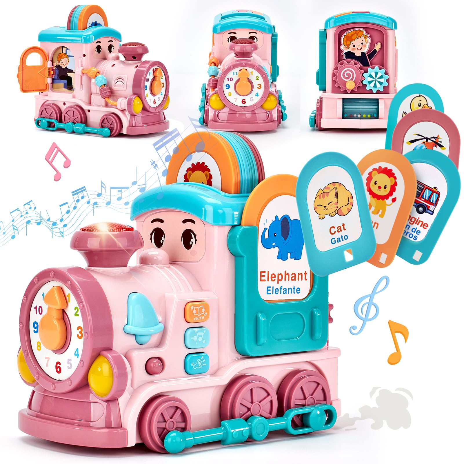 Musical Activity Train Toy with Talking Flash Cards (EN/ES) – Educational Toddler Gift – Ages 1–2-Windsor Avenue Toys