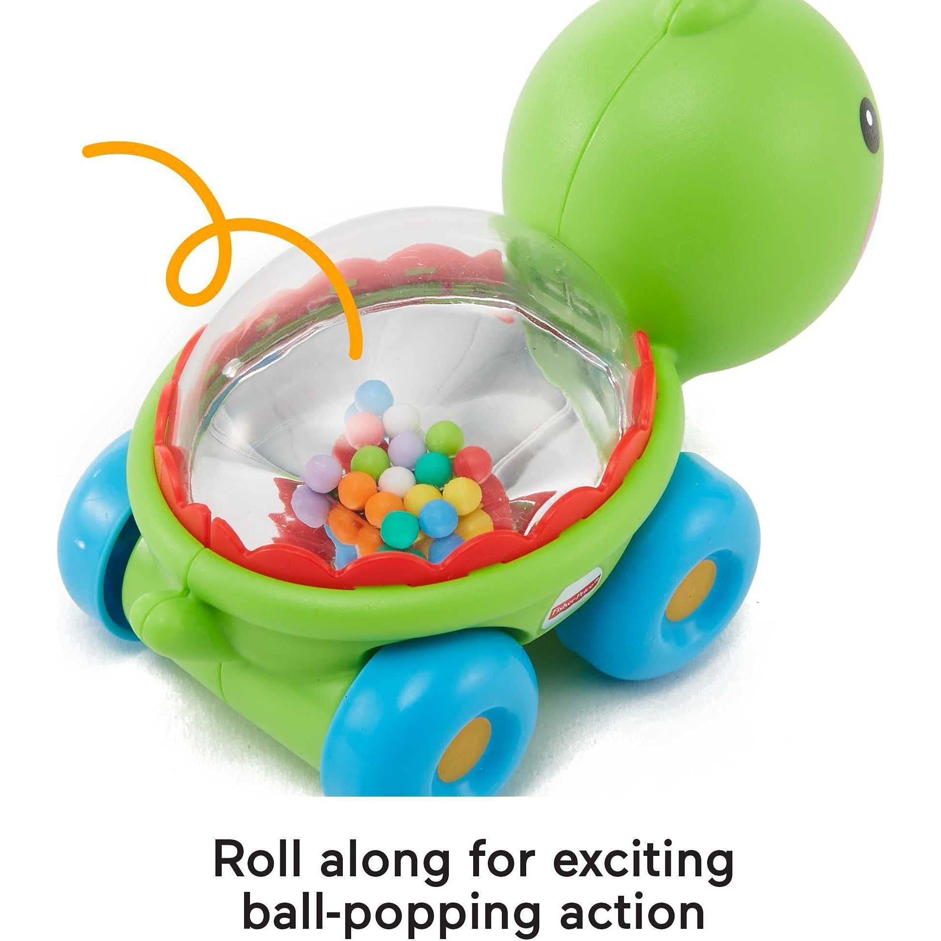 Turtle Baby Toy – Push-Along Crawling Toy with Ball Popping Sounds, Ages 6+ Months-Windsor Avenue Toys