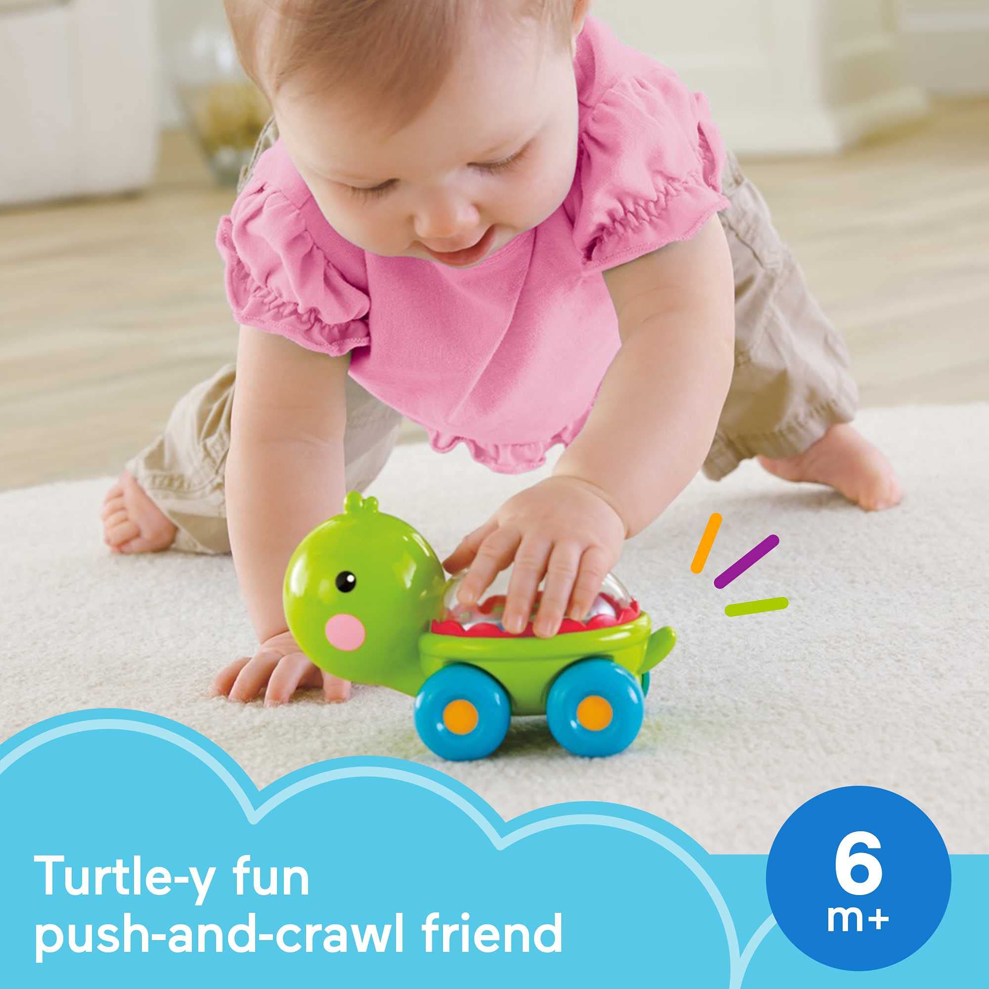 Turtle Baby Toy – Push-Along Crawling Toy with Ball Popping Sounds, Ages 6+ Months-Windsor Avenue Toys