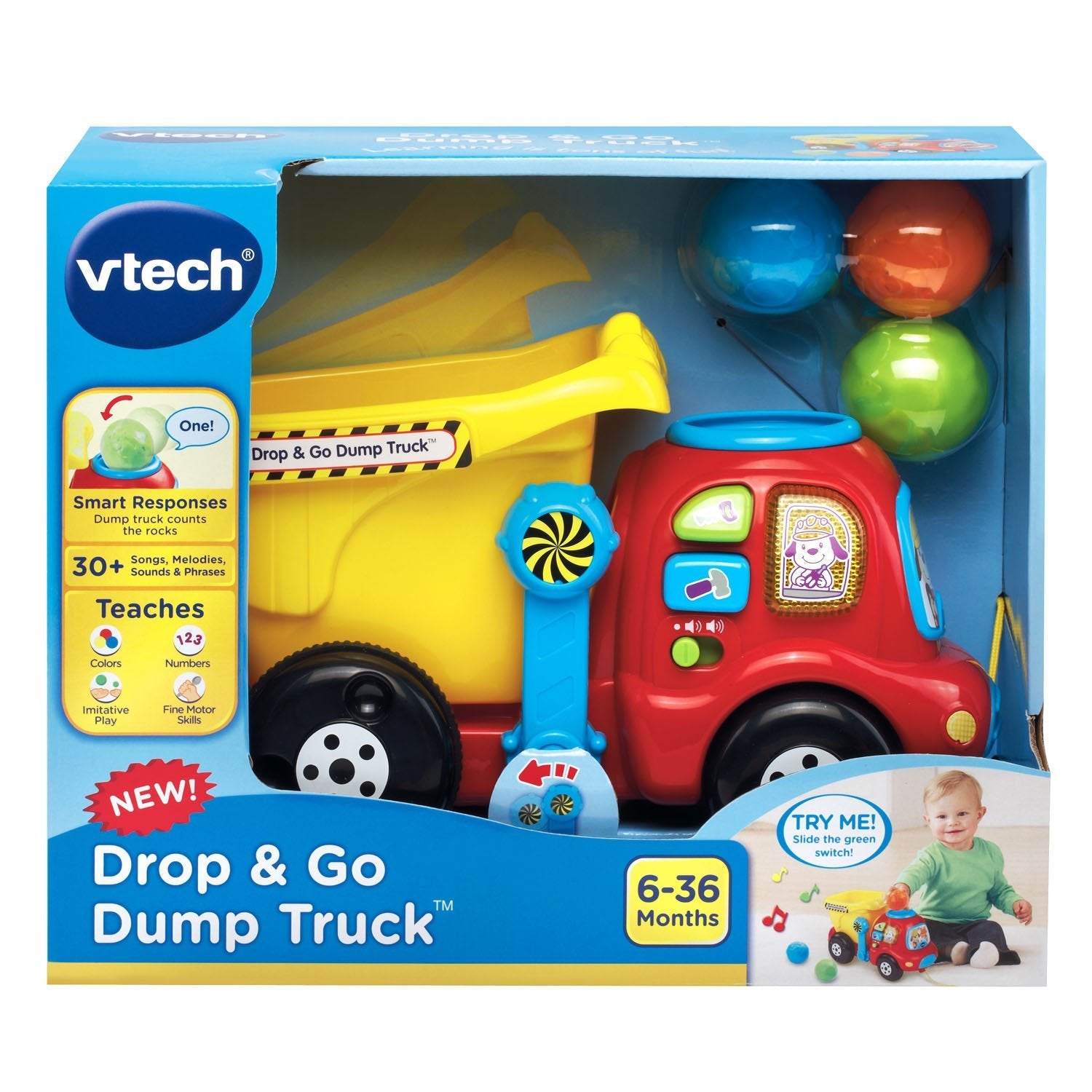 VTech Drop and Go Dump Truck, Yellow-Windsor Avenue Toys