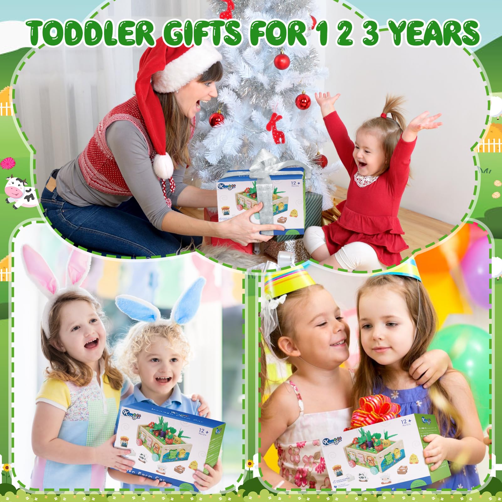 Wooden Farm Toy with Game Map – Educational Fine Motor Skills – Ages 1–3-Windsor Avenue Toys