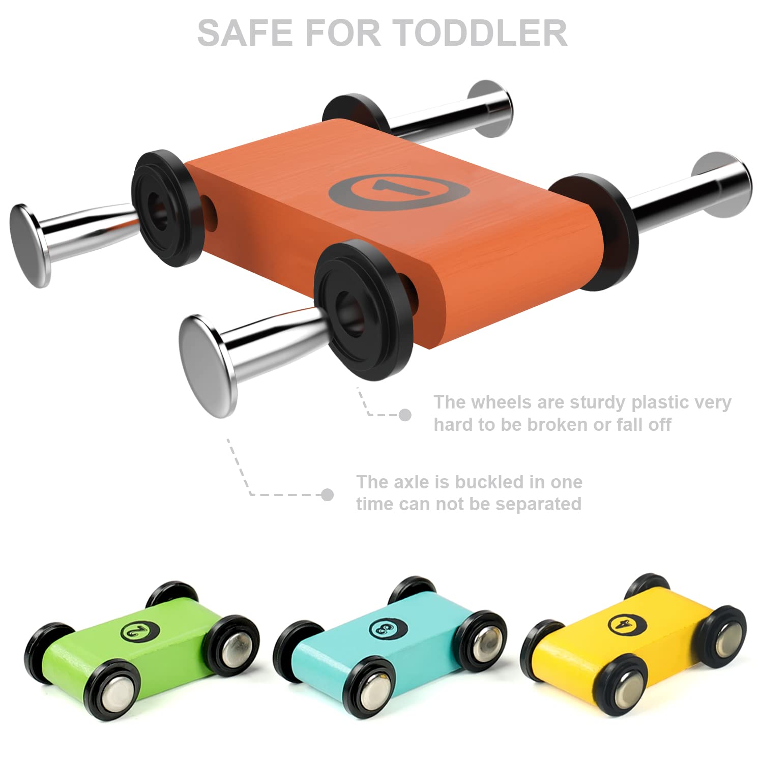 Wooden Race Track Car Ramp with 4 Mini Cars – Toddler Toy for Ages 1–2-Windsor Avenue Toys