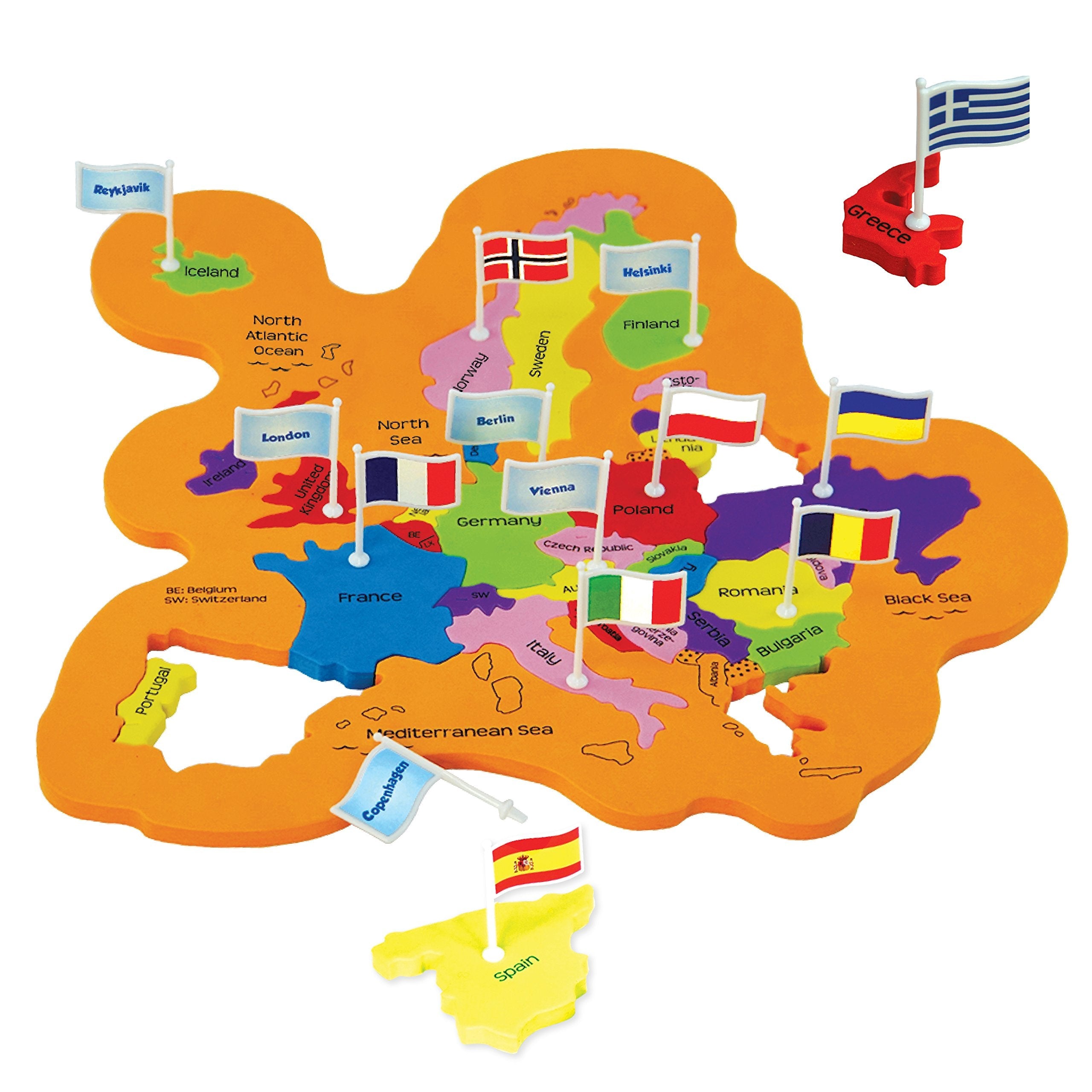 World Map Puzzle – Flags & Capitals – Ages 5–13 Educational Toy-Windsor Avenue Toys